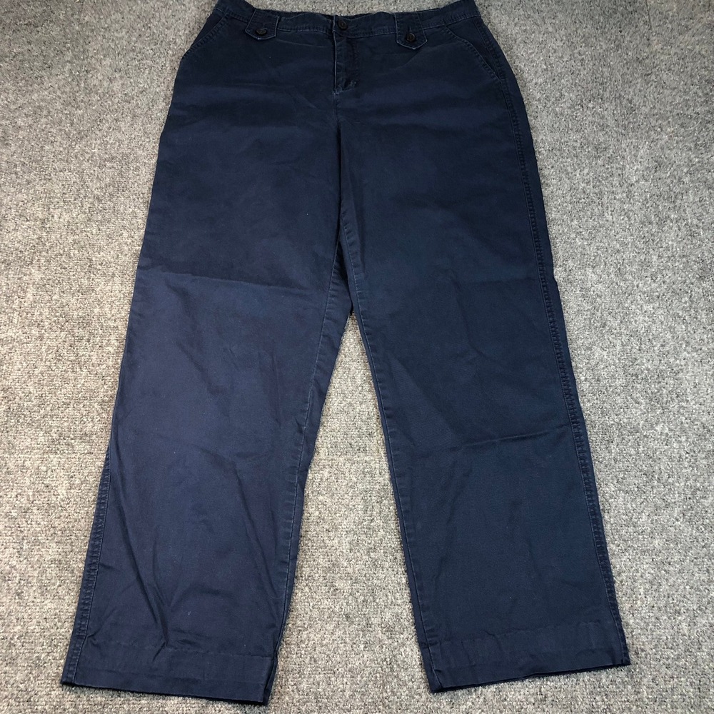 Mountain Lake Navy Blue Cotton Spandex Twill Straight Leg Pants Women's Size 10